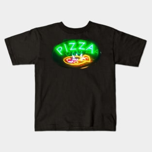 Fluo Pizza Italian Food Kids T-Shirt